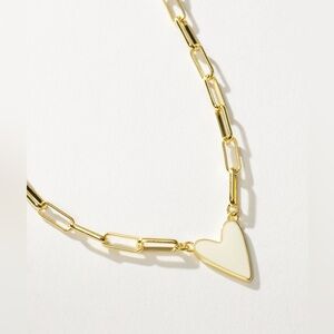 Uncommon James Enamel Heart Shaped Necklace White NWT